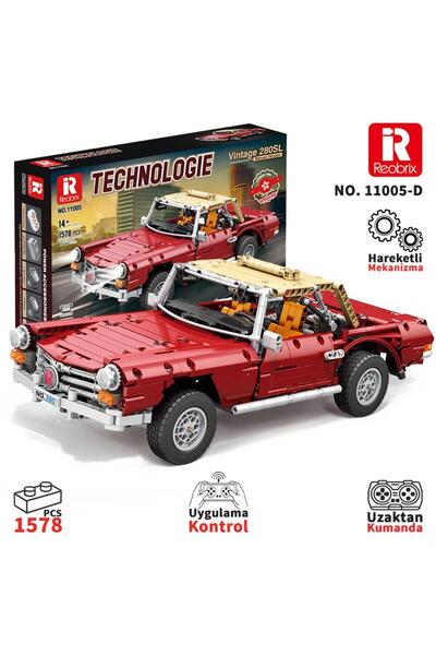 REOBRIX Technic 11005-D Mercedes Benz 280SL Araba Kumanda&Motorlu Yaratıcı Ya...