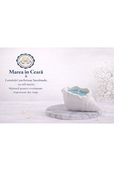 marea in ceara Seashell – handmade candle in white ceramic