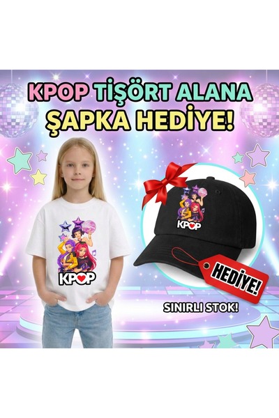 barsdepo HUNTRIX / KPOP majica sa printom – Set sa šeširom kao poklon | PREMI...