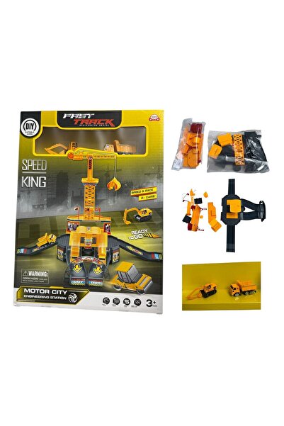 ADIRI SHOP Set construcție șantier și circuit mașini cu macara și vehicule, j...