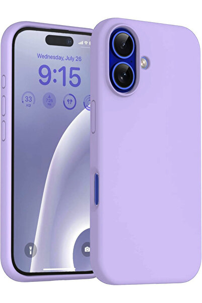 CaseHub حافظة آيفون 16 بلس مخملية من الداخل وشفافة من الخارج مع غطاء سيليكون ...