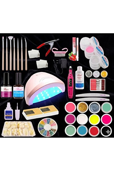 SELA False nail kit with gel, no.138, led lamp, Peach Rose,