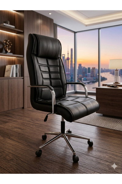 TRENDCORE Deri Yönetici Koltuğu | Yüksek Sırtlı, Konforlu, Dayanıklı Ofis & M...