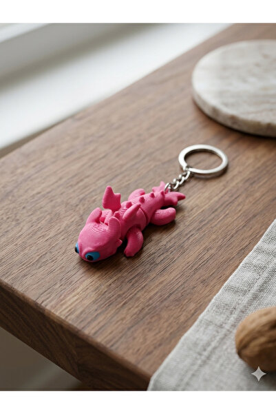 3D Moving Pink Light Fury Keychain