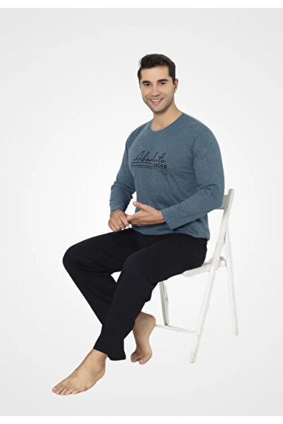 Ercan Men's padded pajamas, long-sleeved blouse and long pants, "New York Cit...