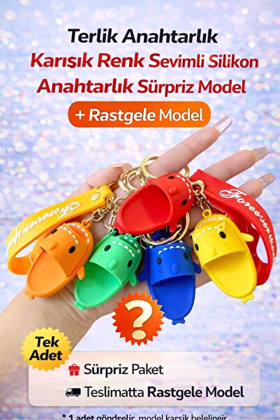 Keyfi Sepet Terlik Anahtarlık Karışık Renk Sevimli Silikon Anahtarlık Sürpriz...