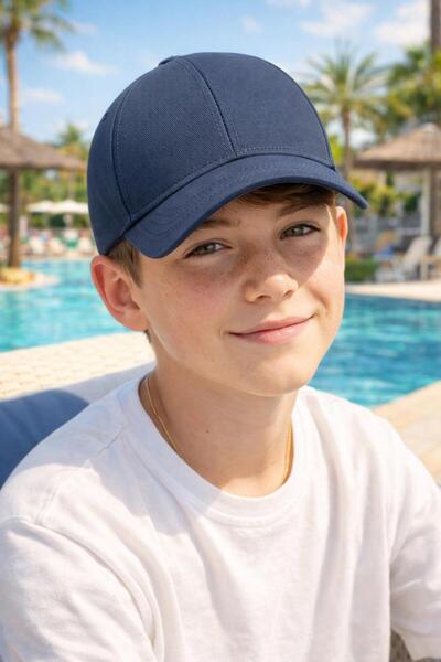 BALIENTE Șapcă reglabilă din bumbac albastru petrol pentru băieți