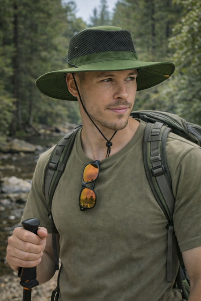 Ritagarcia Unisex Safari Hat - Mesh Sun Protection Outdoor Hunting Fishing Hat