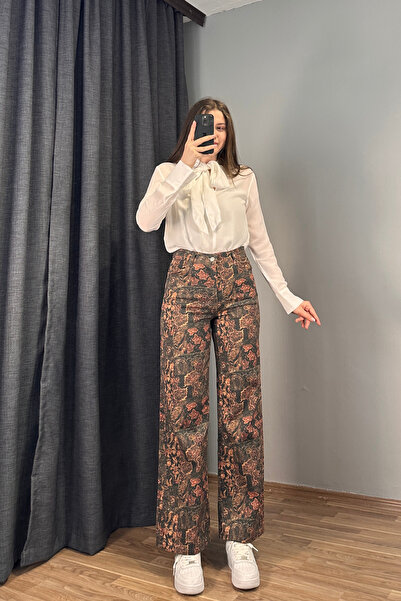 Sorridi Ethnic Patterned High Waist Design Jean Trousers