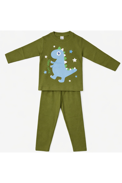 KILIÇ Cute Dinosaur Printed Children's Pajama Set