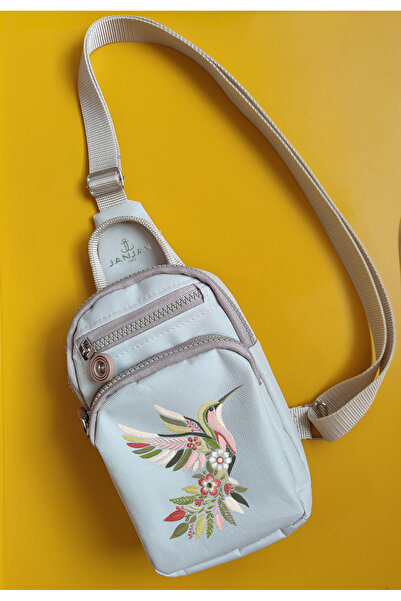 JANJAN Geantă de damă cu talie încrucișată și compartiment pentru piept, Gean...