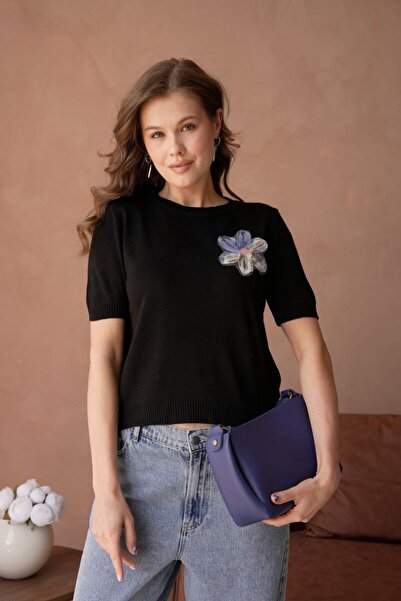 Noi Belis Lace Detailed Crew Neck Knitwear Blouse Ss26Bz0089