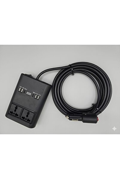 Geseus Araç Inverter 150W,Çakmak Uzatma Kablosu Çakmaklık,4 USB,2 Type-C çıkı...