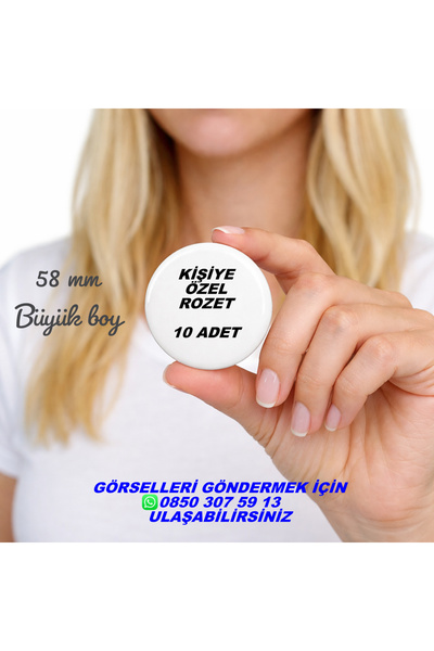 SemiramiS Rozet 10 Adet Kişiye Özel 58mm Buton Rozet | Parlak Kaplama | İğnel...