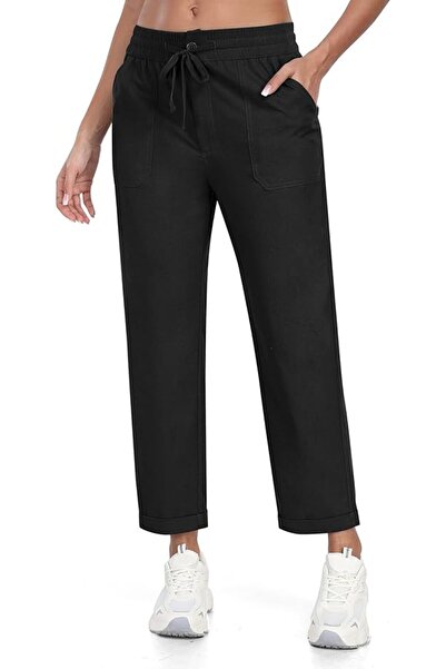 Dotail MoFiz women's casual pants, elastic waistband with drawstring, side po...