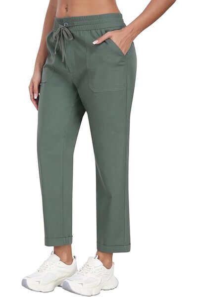 Dotail MoFiz women's casual pants, elastic waistband with drawstring, side po...