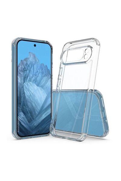 HANPORIUM غطاء سيليكون متوافق مع هاتف جوجل بيكسل 9 برو XL - غطاء مرن بلون باس...