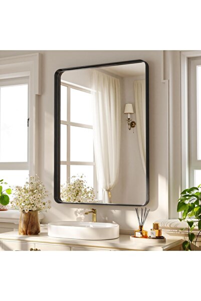 Dotail Διακοσμητικός Καθρέφτης Τοίχου Koonmi, 75 x 55 εκ., ορθογώνιο σχέδιο μ...