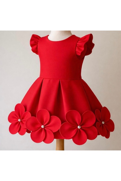 SOFYELLA 23 aprilie Rochie de seara cu flori rosii pentru fetite 1-7 ani Ziua...