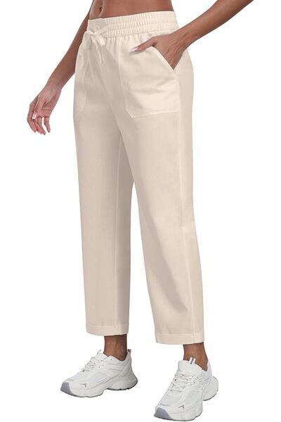 Dotail MoFiz women's casual pants, elastic waistband with drawstring, side po...