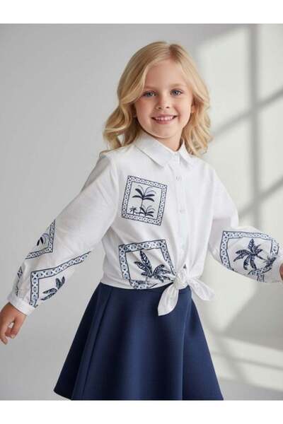 Zekids Κοριτσίστικο πουκάμισο με σχέδια και μοτίβα