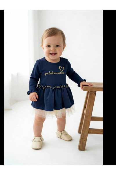 The-kid.co VERY TERRY DRESS - NAVY
