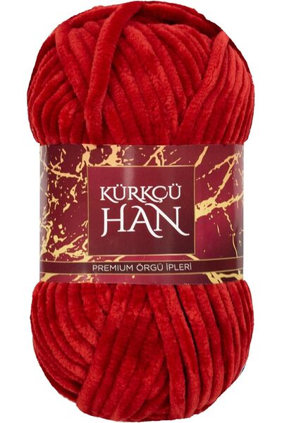 Genel Markalar Han Kadife 100GR 95MT El Örgü İpi (Ateş Kırmızısı)