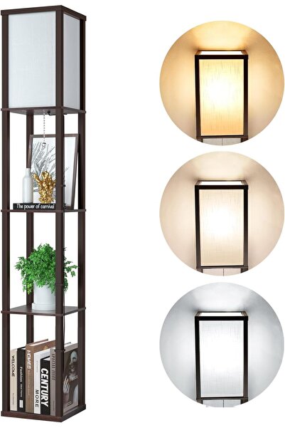 Dotail Omdekor Floor Lamp, 3-Tier Storage Shelves, 16 x26x26 cm, E27 LED Bulb...
