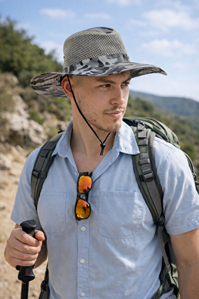 Ritagarcia Unisex Safari Hat - Mesh Sun Protection Outdoor Hunting Fishing Hat