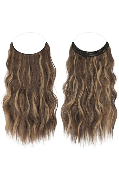 Dotail Extensii de păr Feshfen, stil invizibil cu șuvițe transparente, ondula...