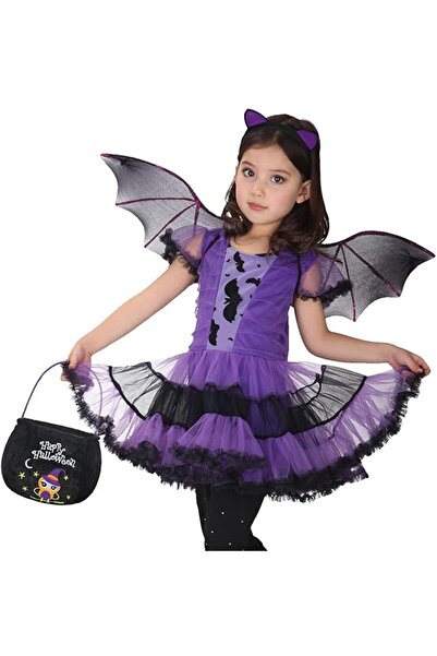 Dotail GEMVIE Αποκριάτικη στολή νυχτερίδας για κορίτσια, Φόρεμα, Φτερά, Στέκα...