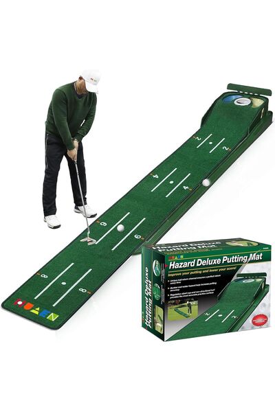 Dotail Covoraș de golf HUAEN, 285 cm, 3 găuri, sistem automat de returnare a ...