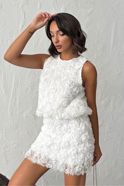 VERYMODA Gül Süzüneli Sleeveless Blouse - Cream |   F1989