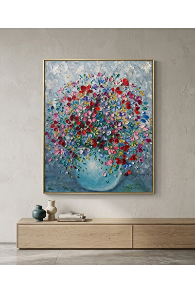 Linacci Single Gold Metal High-Definition Digital Print Elegant Flower Bouque...