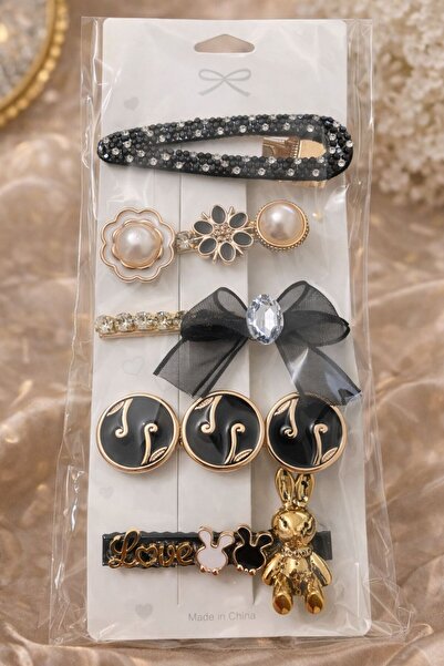 Accessories مجموعة مشابك هاي كيوت تشارم بتفاصيل أرنب ولؤلؤ