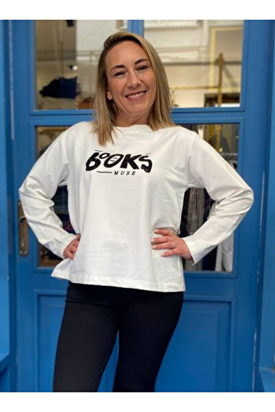 Qualia Butik Women's Skirt with Sequins and Lettering Sweatshirt