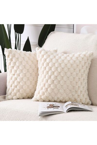 Dotail Madizz 2-piece pillow set, 55 x 55 cm, plush fabric, hidden zipper, po...
