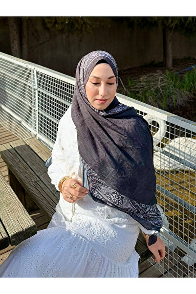 MetuCA Women's Black Soft Textured Cotton Bamboo Shawl