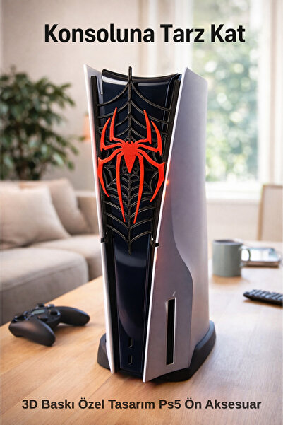 Cosmic Star Spider Örümcek Logo Desenli Ps5 Slim Kasa Ön Aksesuar Tasarım | O...