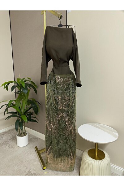 ALSAMAH Olive evening dress