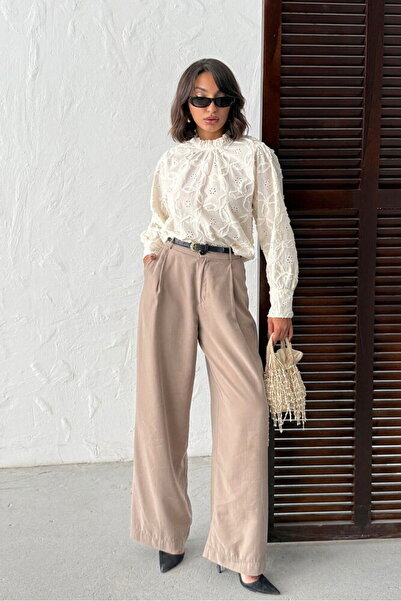 VERYMODA Κεντημένη μακρυμάνικη γυναικεία μπλούζα - Κομψή και μοντέρνα - Πέτρι...