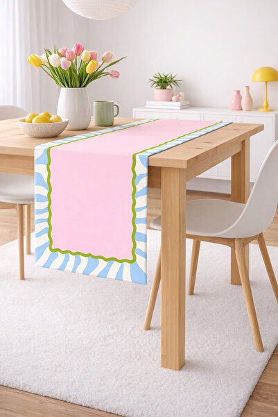 RİTMOHOME Dopamin, Sloganlı, Damalı, Çizgili, Desenli, Renkli, 40x140 Runner