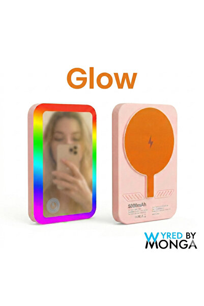 Wyred by Monga Magnetic External Battery - GLOW - MagSafe 5000mAh, 15W, Makeu...