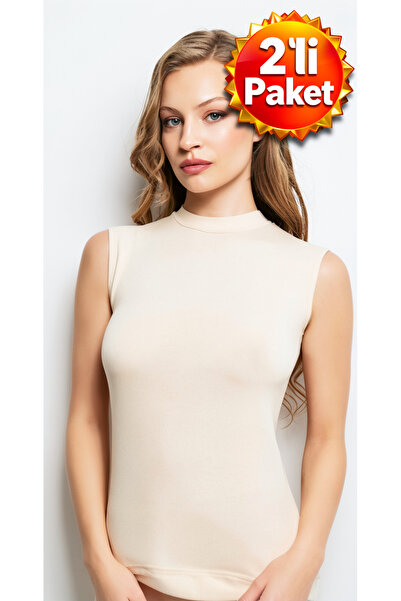 CANSUR Women's Half-Throat Zero-Sleeve Bodysuit - Cotton Stretchy Half-Fisher...