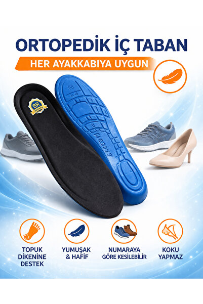 MAYALAR Ortopedik İç Taban Tabanlık – Yumuşak Hafif Koku Yapmaz Kesilebilir U...