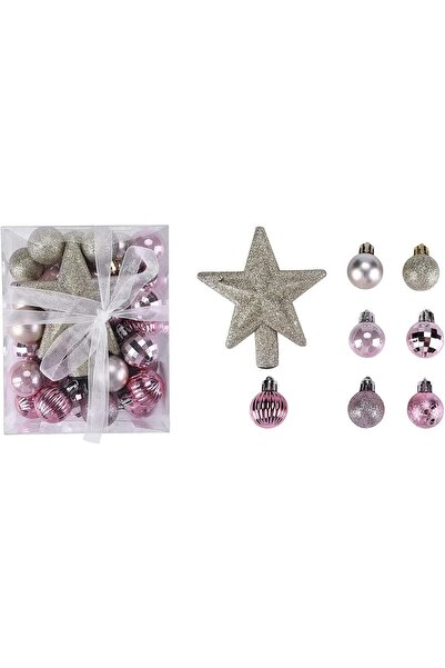 Dotail Set de globuri de Crăciun ITODA, 31 de globuri de 3 cm, stea decorativ...