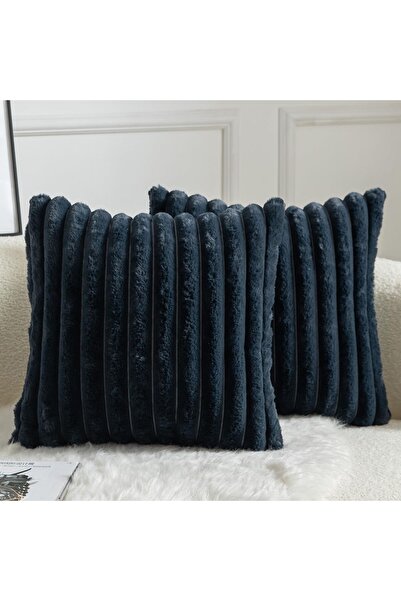 Dotail Set of 2 MANDIOO decorative pillow covers, ribbed pattern, 55 x 55 cm,...