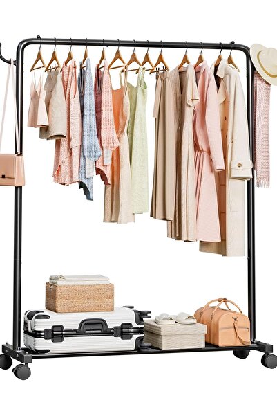 Dotail Yorbay clothes rack with wheels, 117 x 40 x 138–158 cm, 55 kg capacity...