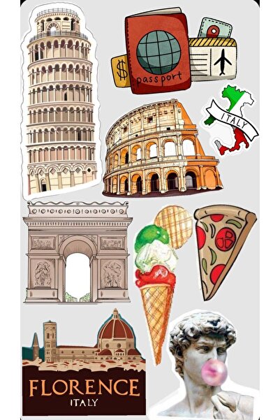 Limitless Design ملصق وملصق جداري بتصميم إيطالي مقاس 22x30 سم - بيزا، روما، ف...