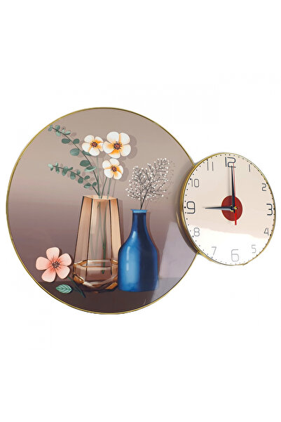 OEM Analog wall clock with two circles, modern design, silent, AA battery
